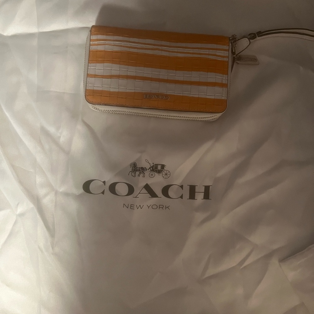 Coach New York Orange and White Wallet